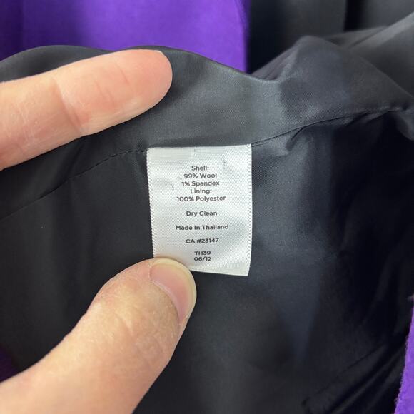 Talbots Purple Wool Blazer 12 Black velvet collar whimsigoth witchy preppy - Picture 9 of 9